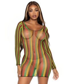 LEG AVENUE - RASTA MINI DRESS ONE SIZE