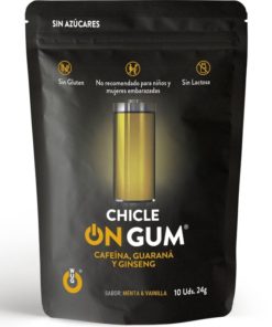 WUG GUM - ON CAFFEINE, GINSENG AND GUARANA GUM 10 UNITS