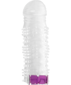 OHMAMA - TEXTURED PENIS SHEATH WITH VIBRATING BULLET