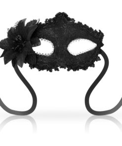 OHMAMA - ANTIZAZ MASKS VENETIAN STYLE SIDE FLOWER - BLACK
