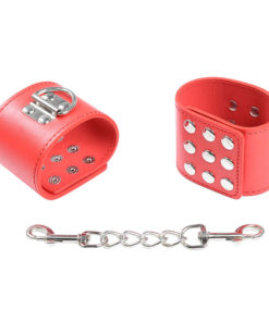 OHMAMA FETISH - RED HANDCUFFS WITH SNAP CLOSURE
