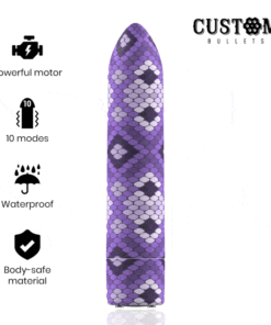 CUSTOM BULLETS - RECHARGEABLE SNAKE PURPLE MAGNETIC BULLET 10 INTENSITIES