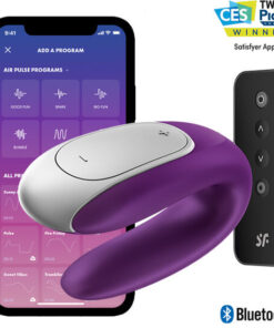 SATISFYER - DOUBLE FUN PARTNER VIBRATOR PURPLE