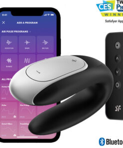 SATISFYER - DOUBLE FUN PARTNER VIBRATOR BLACK