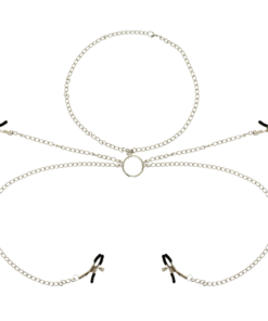 OHMAMA FETISH 4 NIPPLE CLAMPS WITH CHAIN NECKLACE