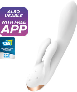 SATISFYER DOUBLE FLEX VIBRATOR APP - BLACK