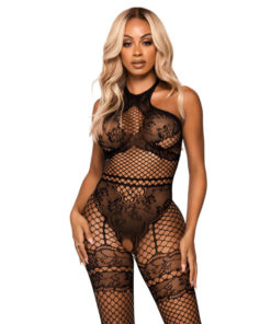 LEG AVENUE - BODYSTOCKING CUELLO HALTER TALLA ÚNICA - NEGRO