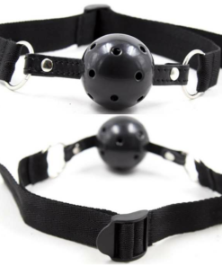 OHMAMA FETISH BLACK FABRIC BREATHABLE BALL GAG