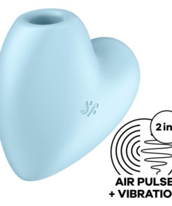 SATISFYER CUTIE HEART AIR PULSE STIMULATOR  VIBRATOR - BLUE