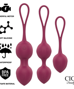 CICI BEAUTY - PREMIUM SILICONE 3 VIBRATING KEGEL BEADS REMOTE CONTROL