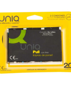 UNIQ - PULL LATEX FREE CONDOMS WITH STRIPS 3 UNITS