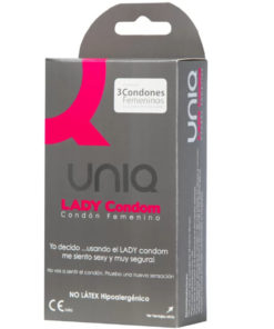 UNIQ - LADY CONDOM LATEX FREE FEMALE CONDOMS WITH GARTER BELT 3 UNITS