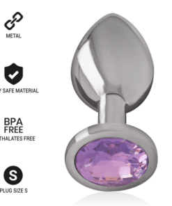 INTENSE - ALUMINUM METAL ANAL PLUG WITH VIOLET CRYSTAL SIZE S