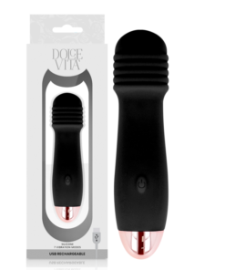DOLCE VITA - RECHARGEABLE VIBRATOR THREE BLACK 7 SPEED