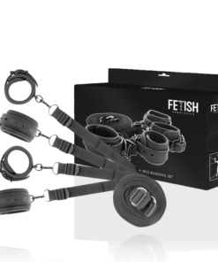 FETISH SUBMISSIVE - SET OF HANDCUFFS AND TIES WITH NOPRENE LINING