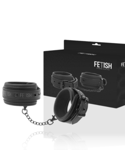FETISH SUBMISSIVE - VEGAN LEATHER ANKLE CUFFS WITH NOPRENE LINING