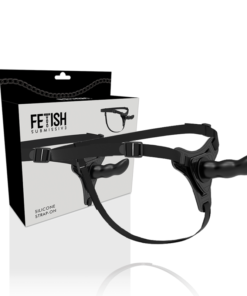 FETISH SUBMISSIVE HARNESS - BLACK SILICONE G-SPOT 16 CM