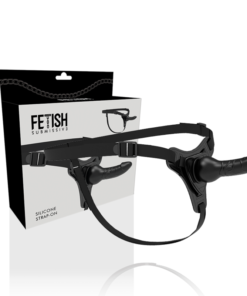 FETISH SUBMISSIVE HARNESS - BLACK SILICONE REALISTIC 16 CM