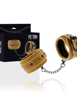 FETISH SUBMISSIVE ORIGEN - VEGAN LEATHER ANKLE CUFFS WITH NEOPRENE LINING