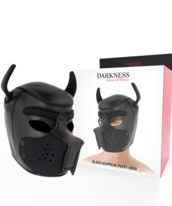DARKNESS - NEOPRENE DOG MASK WITH REMOVABLE MUZZLE M