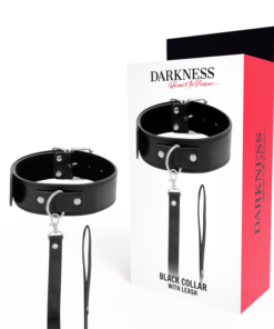 DARKNESS - POSTURE NECKLACE WITH LEATHER CHAIN