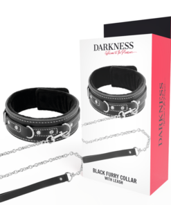 DARKNESS - HIGH QUALITY LEATHER NECKLACE WITH LEASH