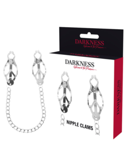 DARKNESS - METAL NIPPLE CLAMP WITH CHAIN