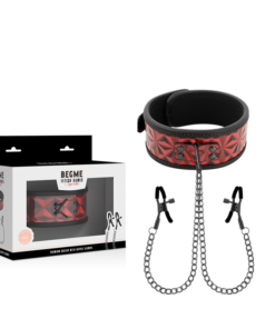 BEGME - RED EDITION COLLAR WITH NIPPLE CLAMPS WITH NEOPRENE LINING