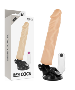 BASECOCK REALISTIC VIBRATOR REMOTE CONTROL FLESH 21 CM