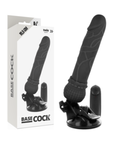 BASECOCK REALISTIC VIBRATOR REMOTE CONTROL BLACK 19.5CM