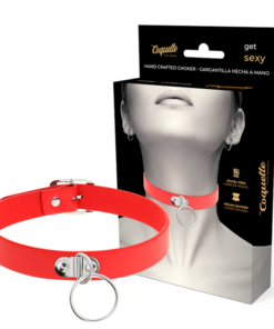 COQUETTE CHIC DESIRE - RED VEGAN LEATHER NECKLACE WOMAN FETISH ACCESSORY