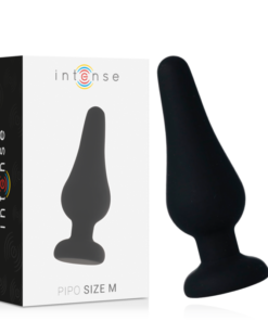 INTENSE - ANAL PLUG PIPO M BLACK SILICONE 11 CM
