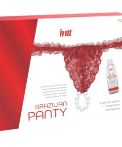 INTT RELEASES - BRAZILIAN RED PANTY WITH PEARLS AND LUBRICATING GEL 50 ML