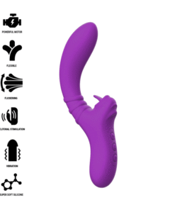 INTENSE - HARRY FLEXIBLE VIBRATOR WITH PURPLE TONGUE