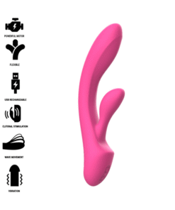 INTENSE - LUIGI RABBIT VIBRATOR PINK LIQUID SILICONE