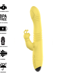 INTENSE - TOKY MULTIFUNCTION VIBRATOR UP  DOWN WITH CLITORAL STIMULATOR YELLOW