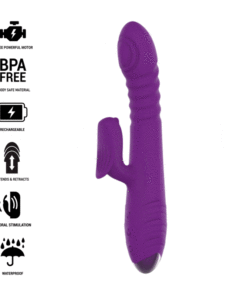 INTENSE - IGGY MULTIFUNCTION RECHARGEABLE VIBRATOR UP  DOWN WITH CLITORAL STIMULATOR PURPLE