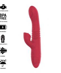 INTENSE - DUA MULTIFUNCTION RECHARGEABLE UP  DOWN VIBRATOR WITH RED TONGUE