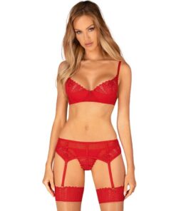 OBSESSIVE - INGRIDIA THREE PIECES RED XS/S