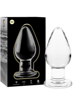 NEBULA SERIES BY IBIZA - MODEL 3 ANAL PLUG BOROSILICATE GLASS 11 X 5 CM TRANSPARENT