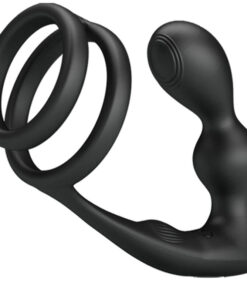 PRETTY LOVE - MARSHALL PENIS RING WITH VIBRATORY ANAL PLUG WITH REMOTE CONTROL