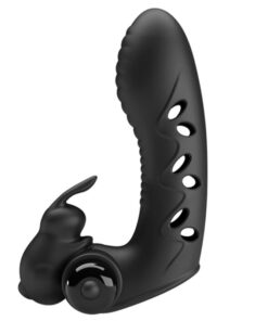 PRETTY LOVE - VANCE BLACK RABBIT VIBRATOR FINGER COVER