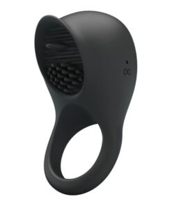 PRETTY LOVE - VIBRATING PENIS RING WITH BLACK TONGUE