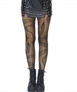 LEG AVENUE - STOCKINGS NET SNAKES BLACK