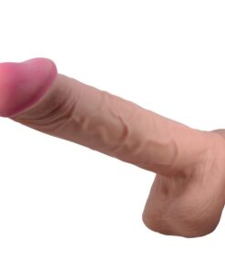 PRETTY LOVE - SLIDING SKIN SERIES REALISTIC DILDO WITH SLIDING SKIN SUCTION CUP BROWN 26 CM