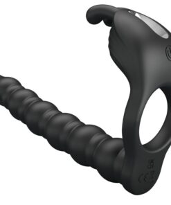 PRETTY LOVE - BLACKNEY PENIS RING WITH BLACK VIBRATOR PLUG