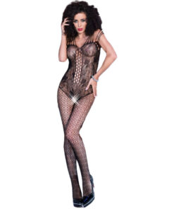 CHILIROSE - CR 4233 BODYSTOCKING CROTCHLESS BLACK S/M
