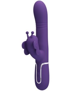 PRETTY LOVE - MULTIFUNCTION RABBIT VIBRATOR 4 IN 1 BUTTERFLY PURPLE