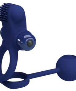 PRETTY LOVE - REMINGTON DOUBLE VIBRATING RING WITH PLUG BLUE