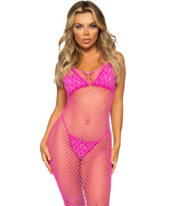 LEG AVENUE - LONG NET DRESS YELLOW ONE SIZE
